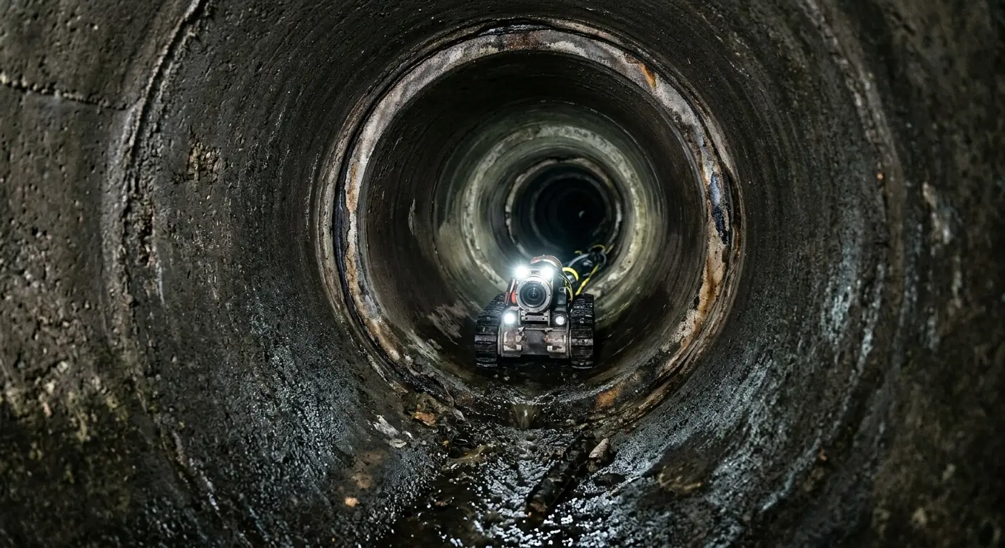 Robotic sewer camera inspecting pipe interior for Drain Snake Service in Orland Park
